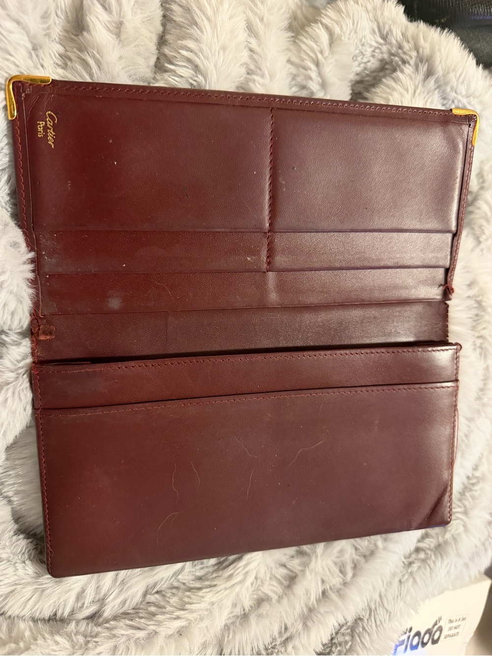 Cartier leather Wallet  Case - Burgundy - Picture 2 of 3